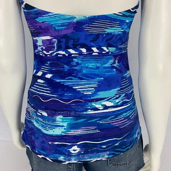 Ralph Lauren Women's Blue Calypso Bandeau Tankini Swimsuit Top Size 12 NWT - Picture 5 of 9